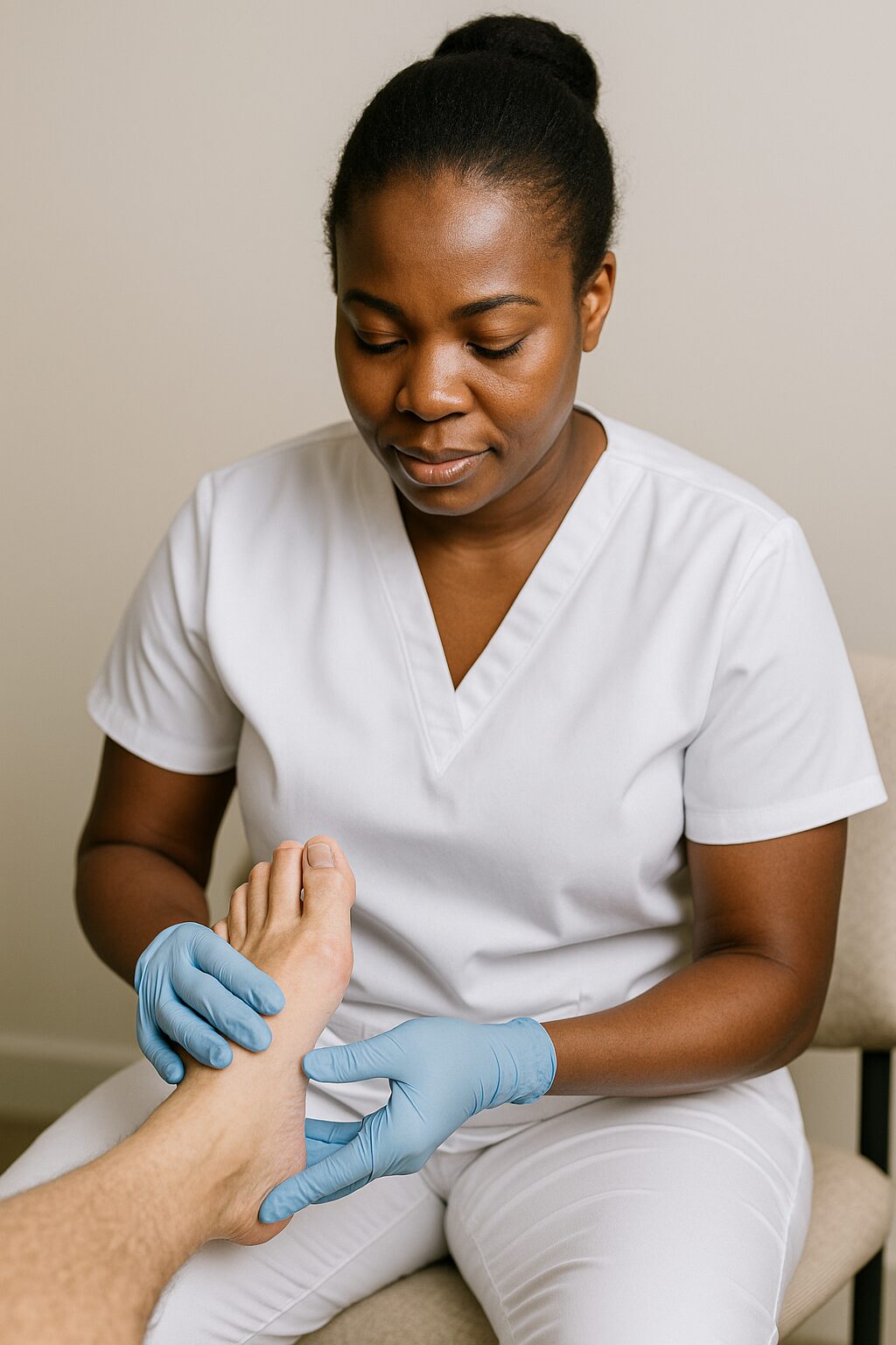 Soins pour pieds diabétiques par une infirmière au Québec